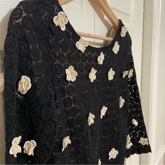 Dolce and Gabbana Crochet Floral Little Black Lace Dress LBD Size Small - Picture 7 of 16